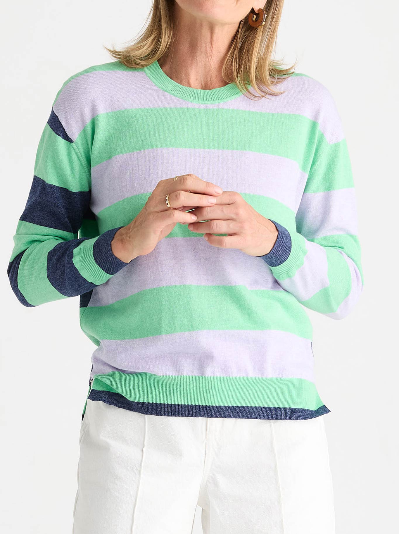 Zaket & Plover Coastal Stripe Knit (Bluebell)