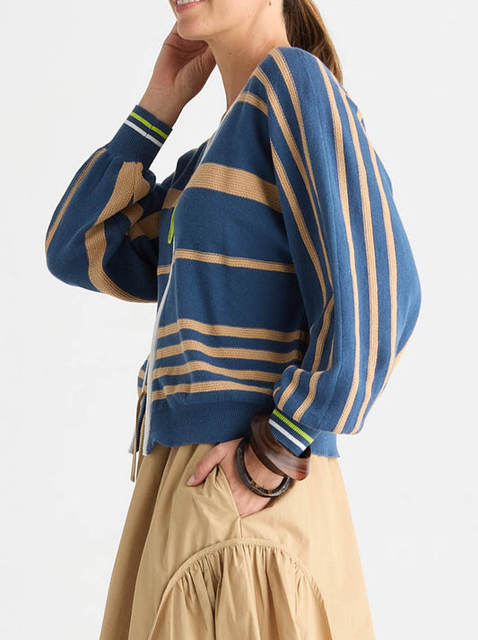 ZAKET & PLOVER STATEMENT ZIP CARDI (Sea)