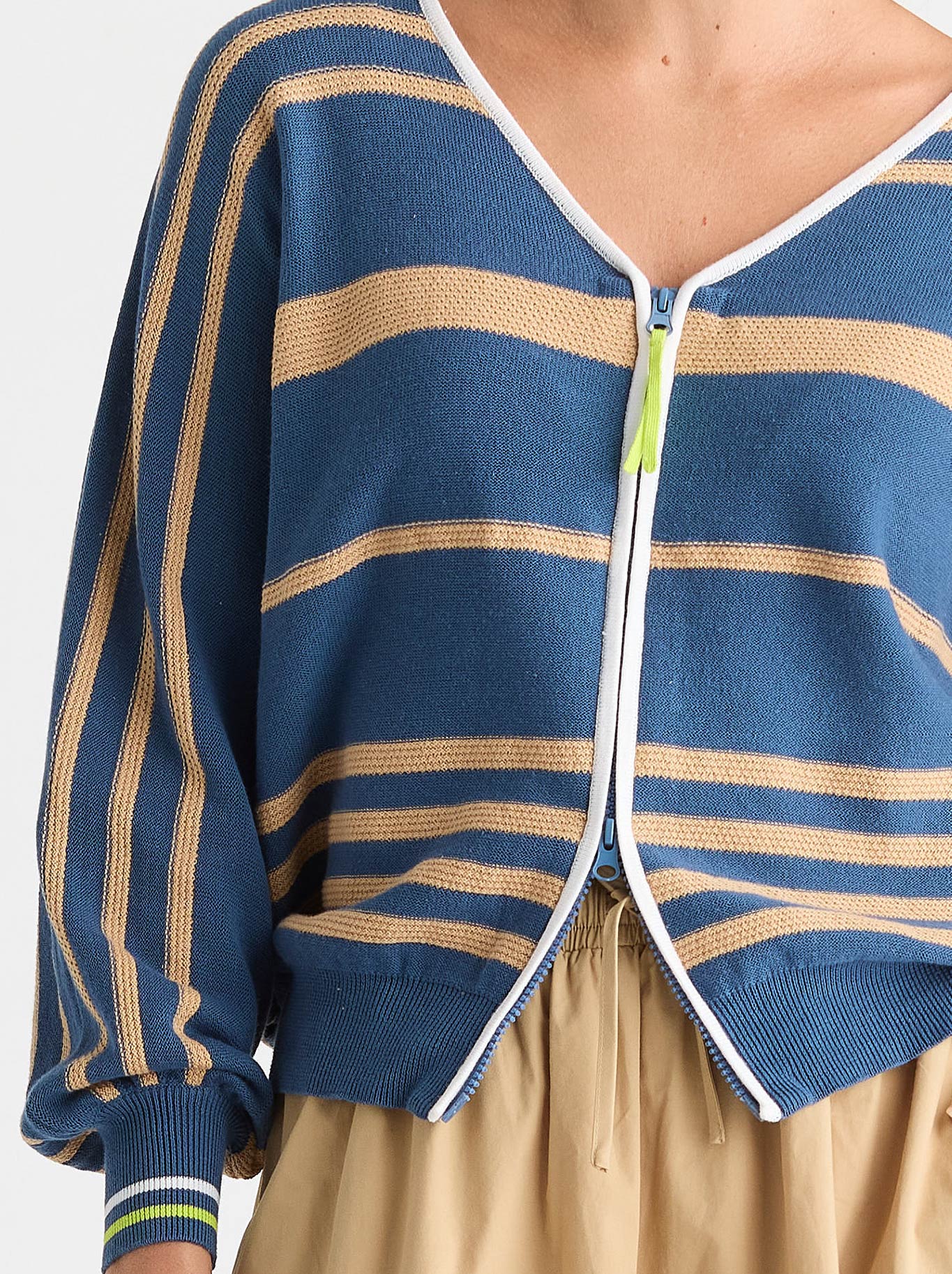 ZAKET & PLOVER STATEMENT ZIP CARDI (Sea)