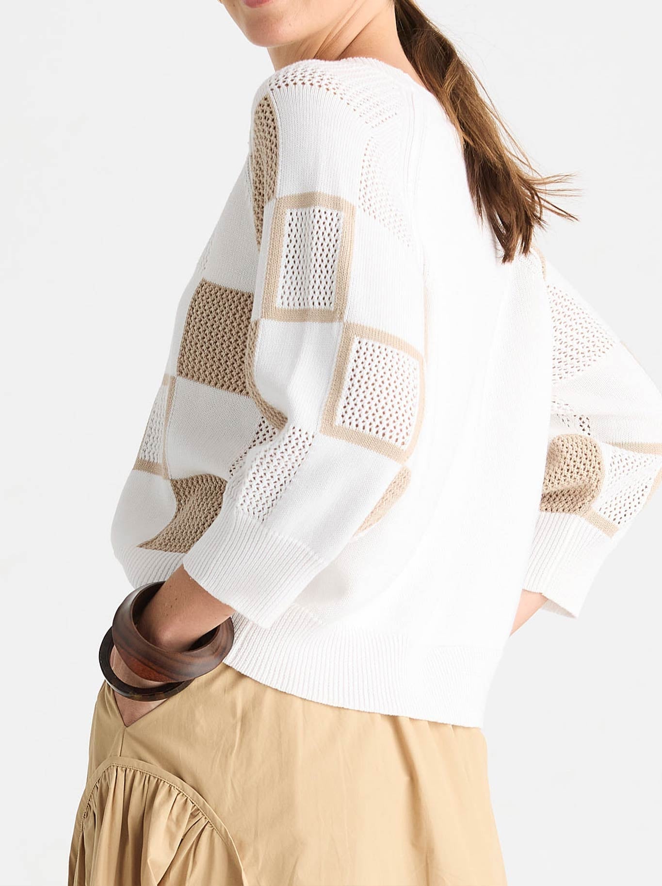ZAKET & PLOVER PATCH POINTELLE TOP (White)