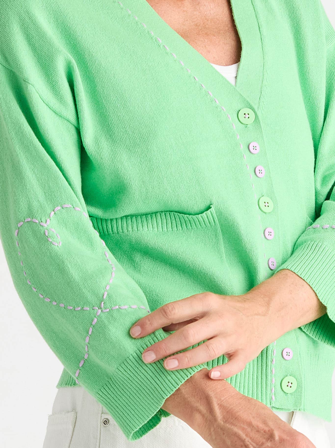 ZAKET & PLOVER SWEET HEART CARDI (Apple)