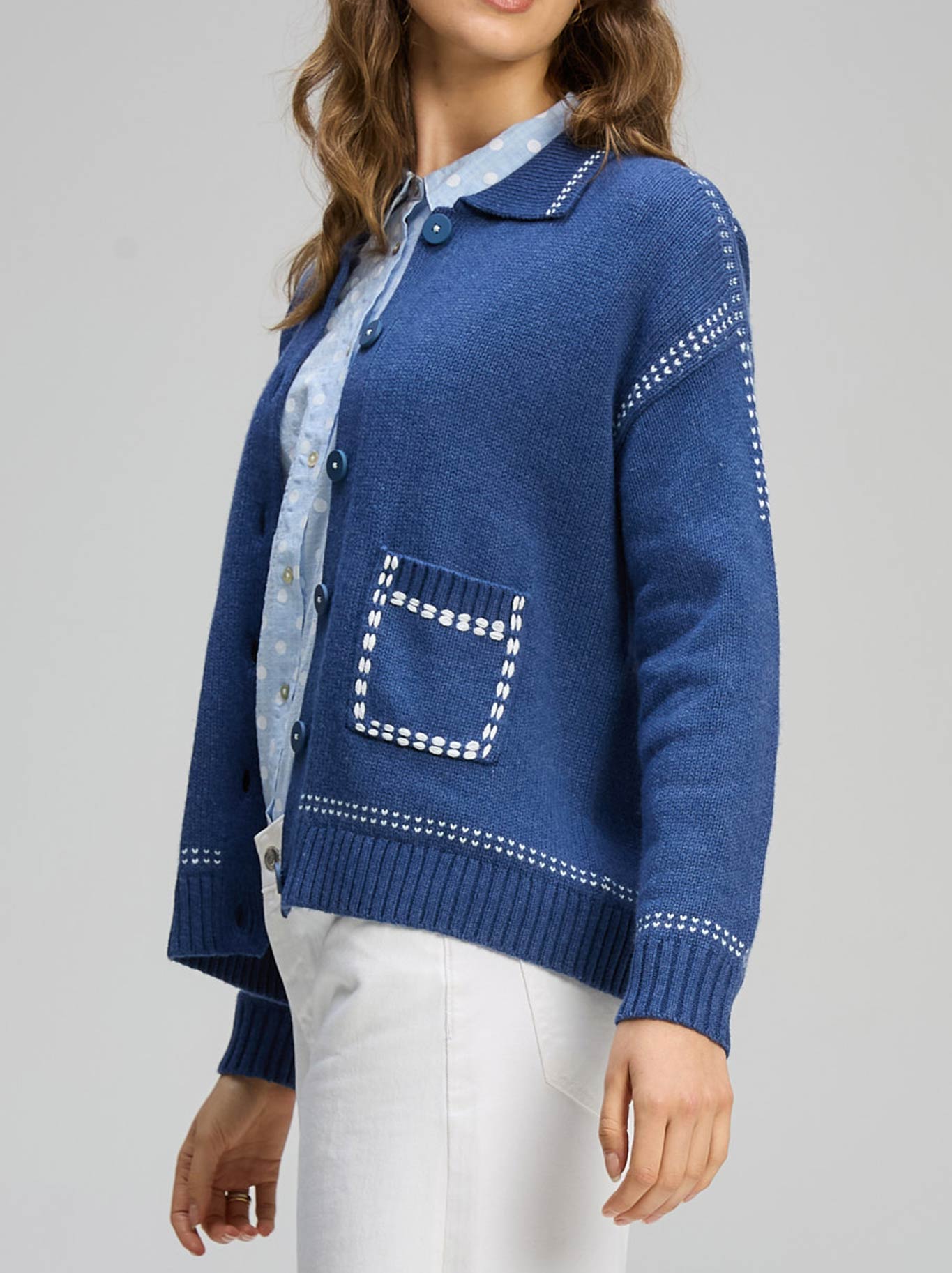 ZAKET & PLOVER TAILORED CARDIGAN (Indigo)