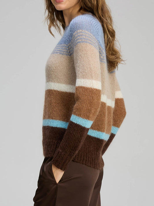 ZAKET & PLOVER KID MOHAIR LINES CREW (Driftwood)