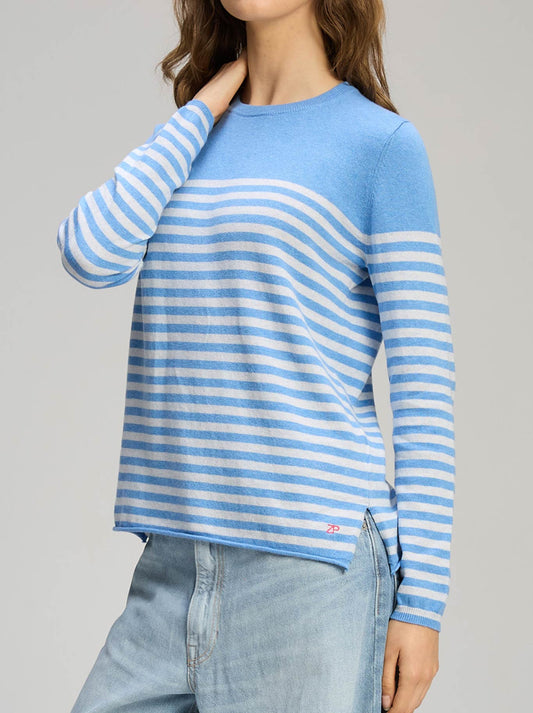 ZAKET & PLOVER DETAIL STRIPE CREW (Blueberry A)