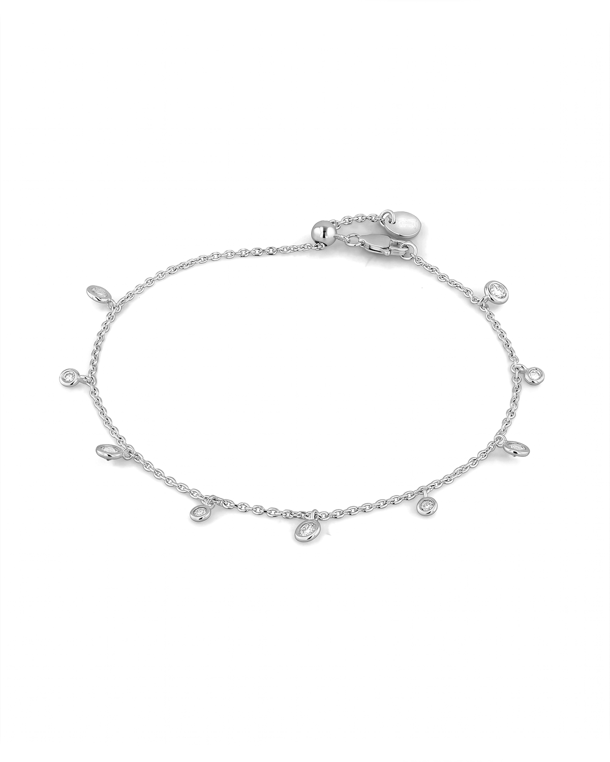 Image of Bracelets. Product name - Zenith Silver Diamond Bracelet in colour by brand - LAVANA