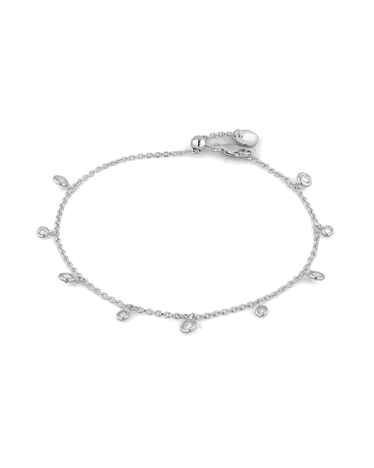 Image of Bracelets. Product name - Zenith Silver Diamond Bracelet in colour by brand - LAVANA