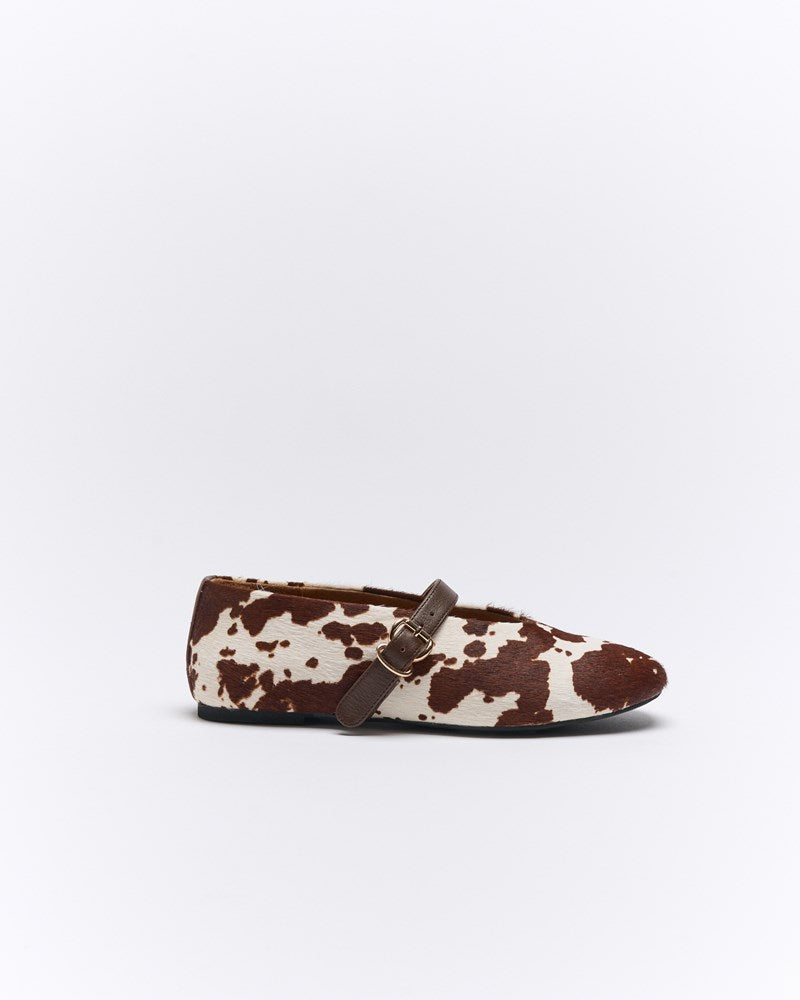 Image of Shoes. Productname: Zetta Leather Ballet in Cow colour by brand - Walnut Melbourne