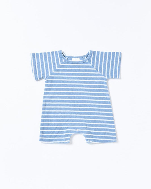 Image of Bodysuits. Productname: Walnut Melbourne Ziggy Onesie in Terry Stripe Blue colour by brand - Walnut Melbourne