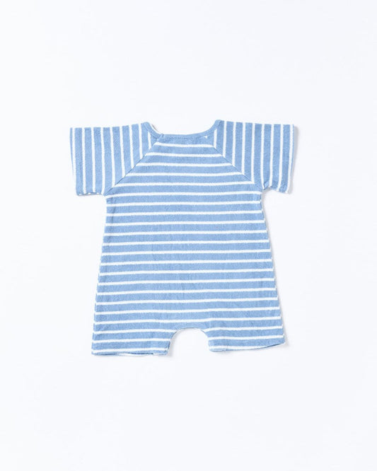 Walnut Melbourne Ziggy Onesie (Terry Stripe Blue)