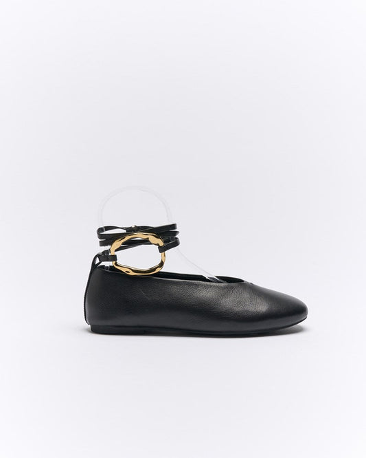 Image of Shoes. Productname: Walnut Melbourne Zinnia Leather Ballet in Black colour by brand - Walnut Melbourne