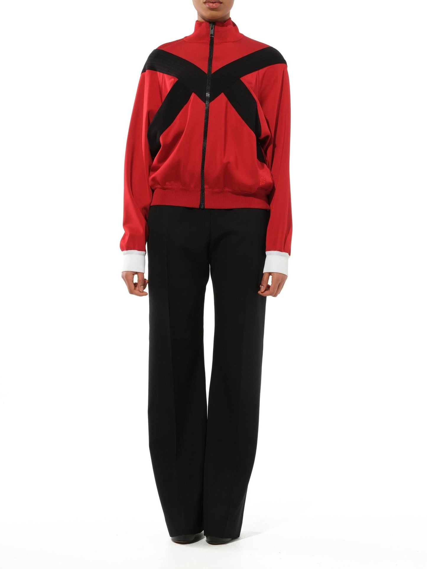 GIVENCHY Zip Tri Turtleneck Sweater (Red)