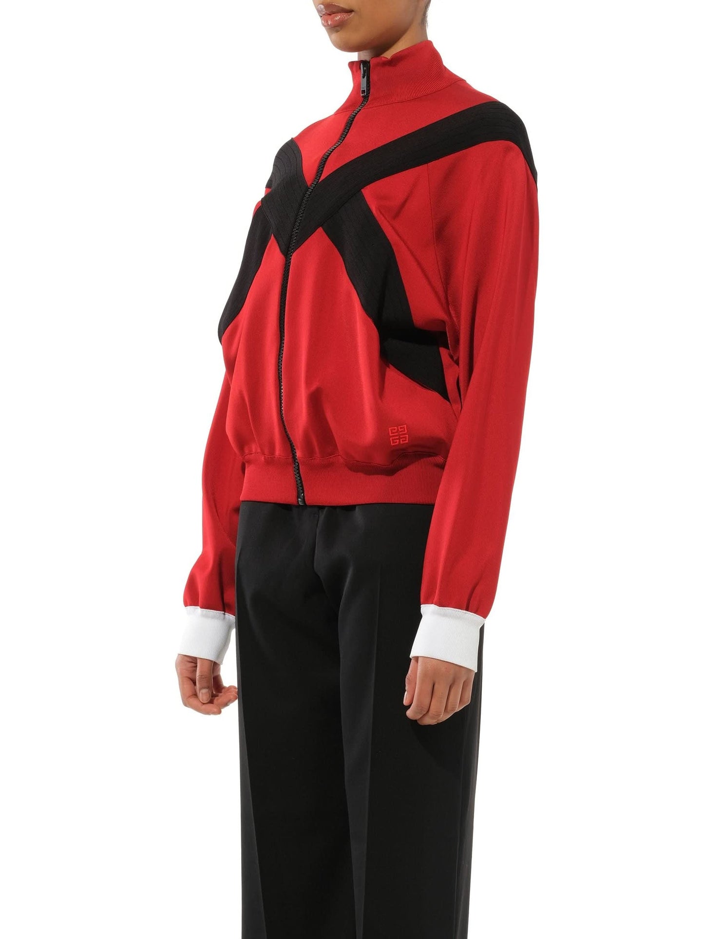 GIVENCHY Zip Tri Turtleneck Sweater (Red)