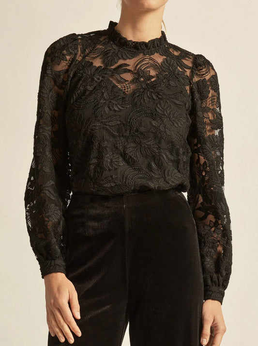 Image of a model wearing Tops. Product name - ZOE KRATZMANN GLINT TOP in Black colour by brand - Zoe Kratzmann
