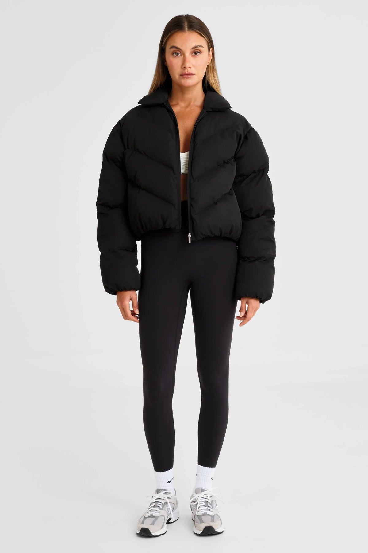 ALLFENIX Cropped Puffer Jacket (Black)