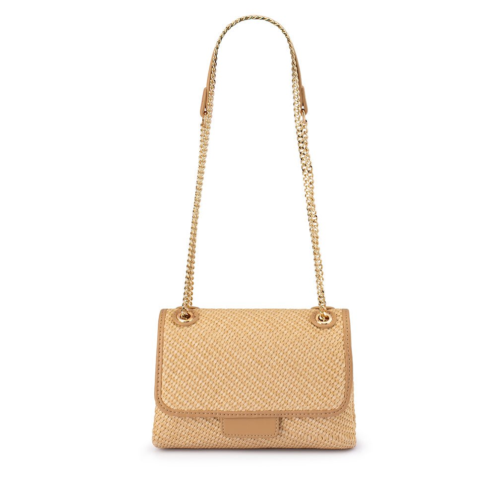 Olga Berg ALEXA Woven Shoulder Bag (Natural)