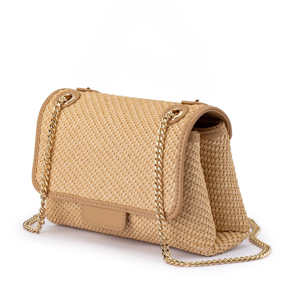 Olga Berg ALEXA Woven Shoulder Bag (Natural)