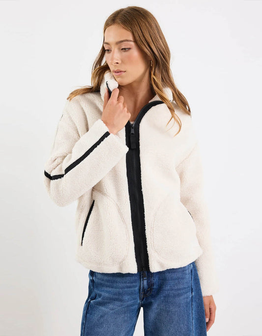 Image of Jackets. Product name - Chalet Sherpa Collared Jacket Taupe in Taupe colour by brand - Among the Brave