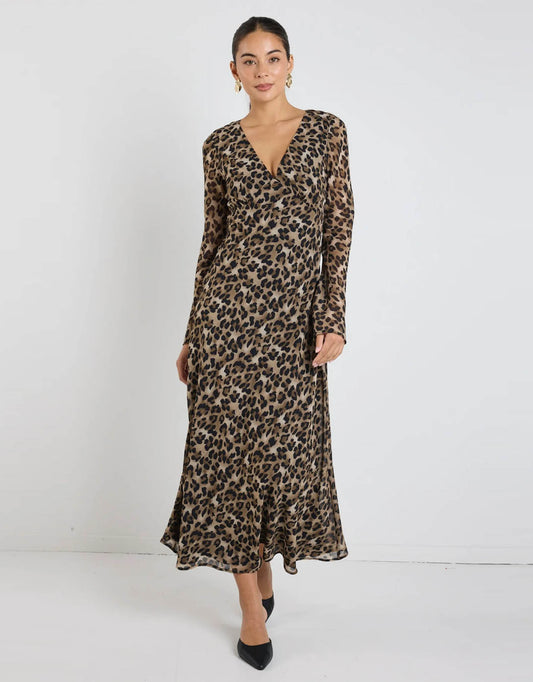 Image of Dresses. Productname: Chateau Dress - in Leopard Georgette colour by brand - Among the Brave