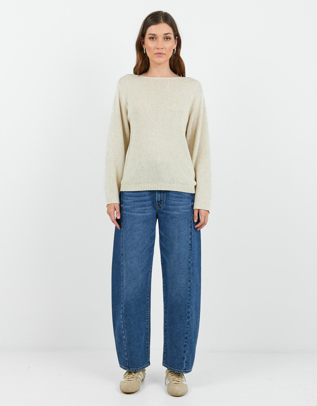 Among The Brave Eventide Boat Neck Long Sleeve Jumper (Natural)