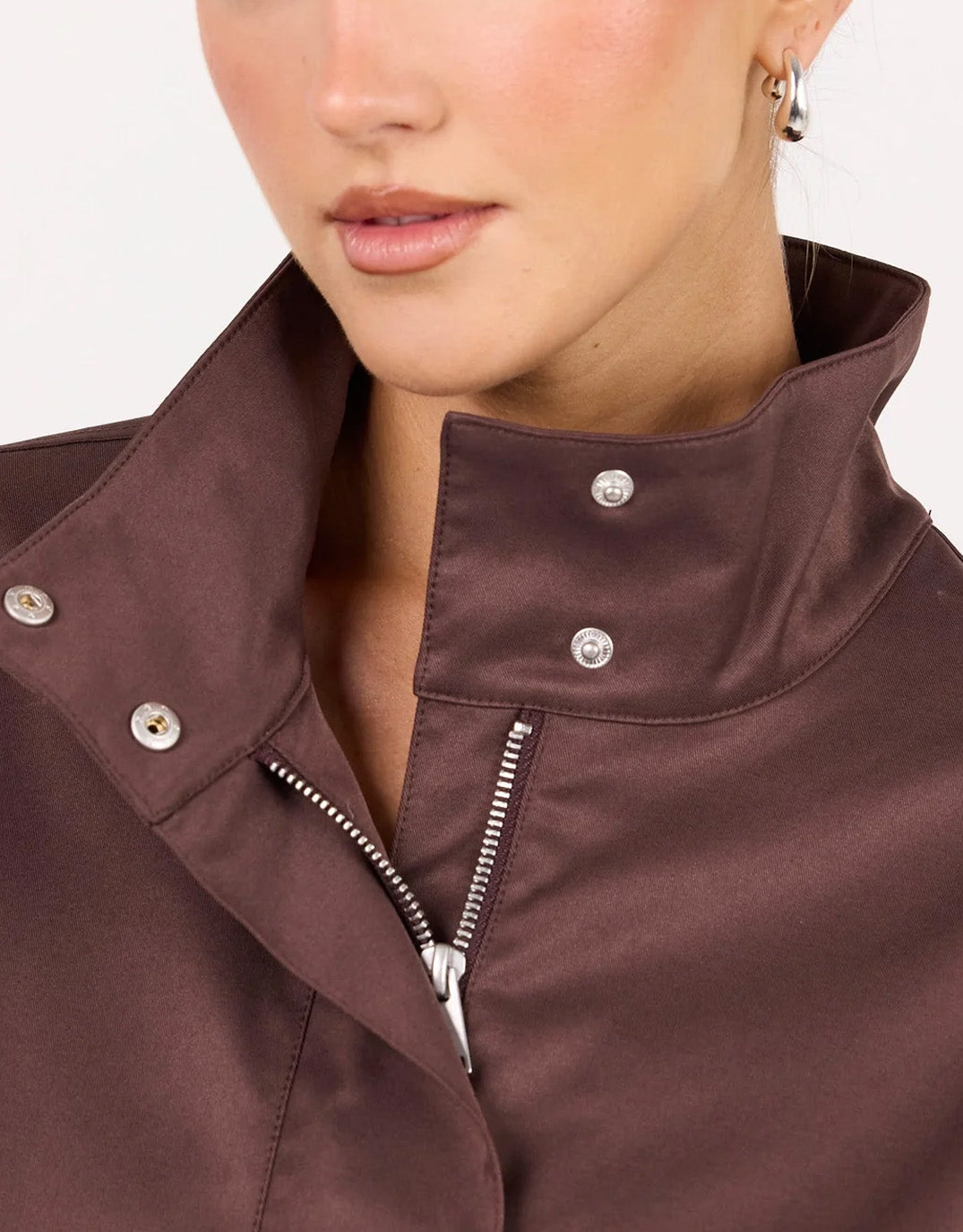 Among The Brave Landscape Funnel Neck Track Jacket (Chocolate)