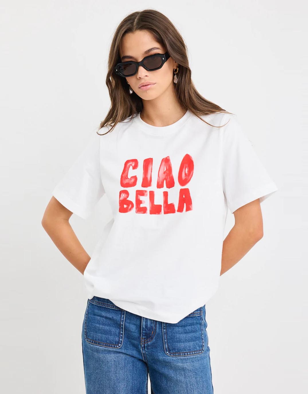 Among the Brave Paradiso Boxy Tee /Ciao Print (Ivory)