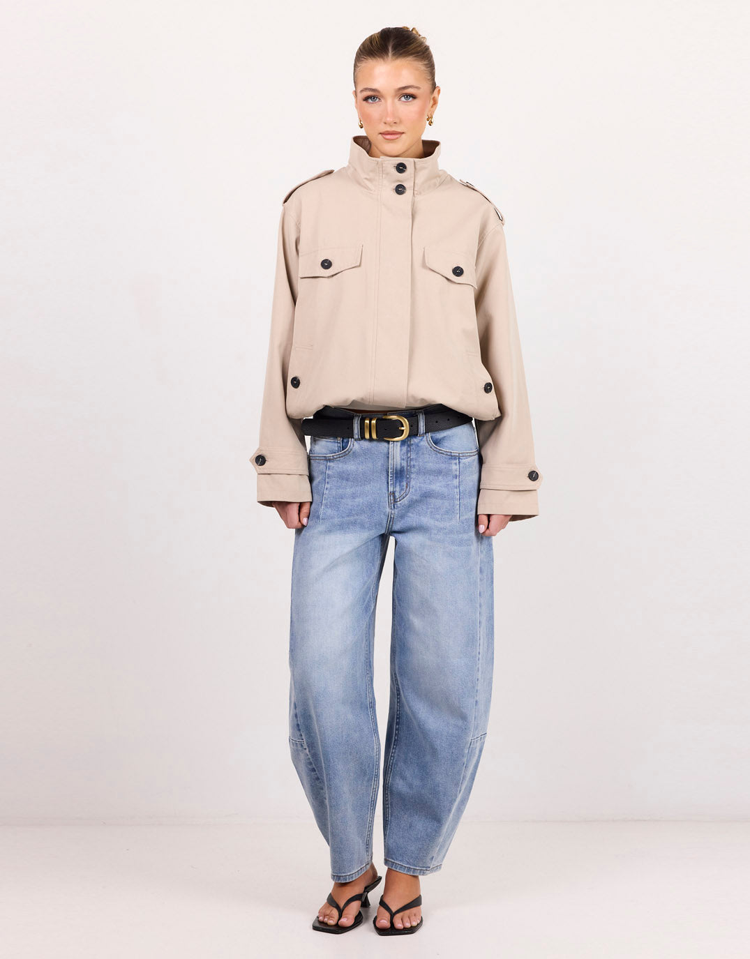 Among The Brave Graduate Stretch Barrel Jeans (Light Blue)