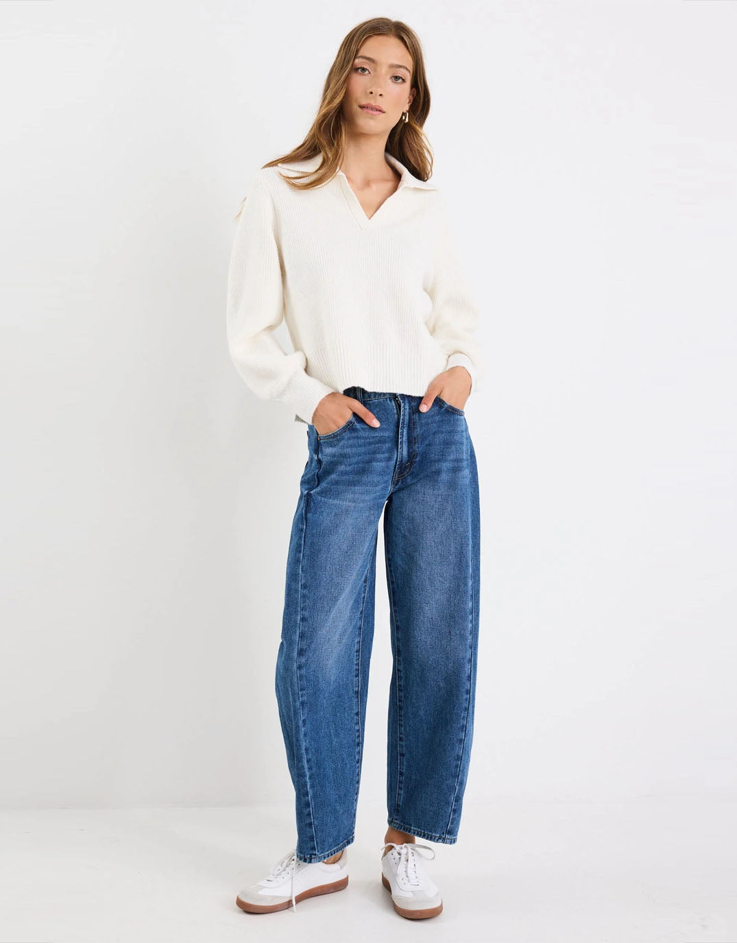 Among the Brave Truth Collar Chunky Knit Jumper (Ivory)