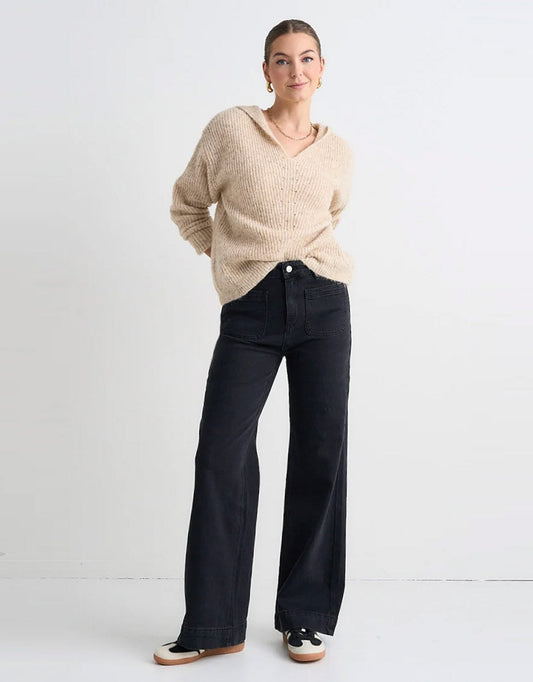 Zoey High Rise Stretch Denim Jean - (Black)