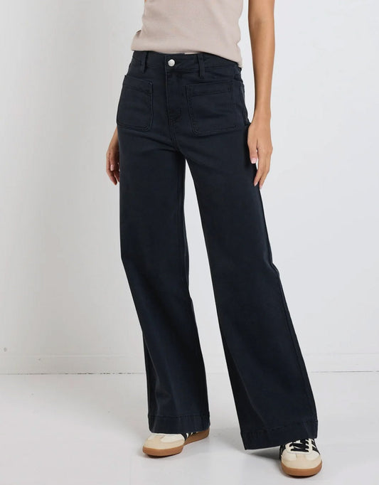 Image of Jeans. Productname: Zoey High Rise Stretch Denim Jean - in Black colour by brand - Among the Brave