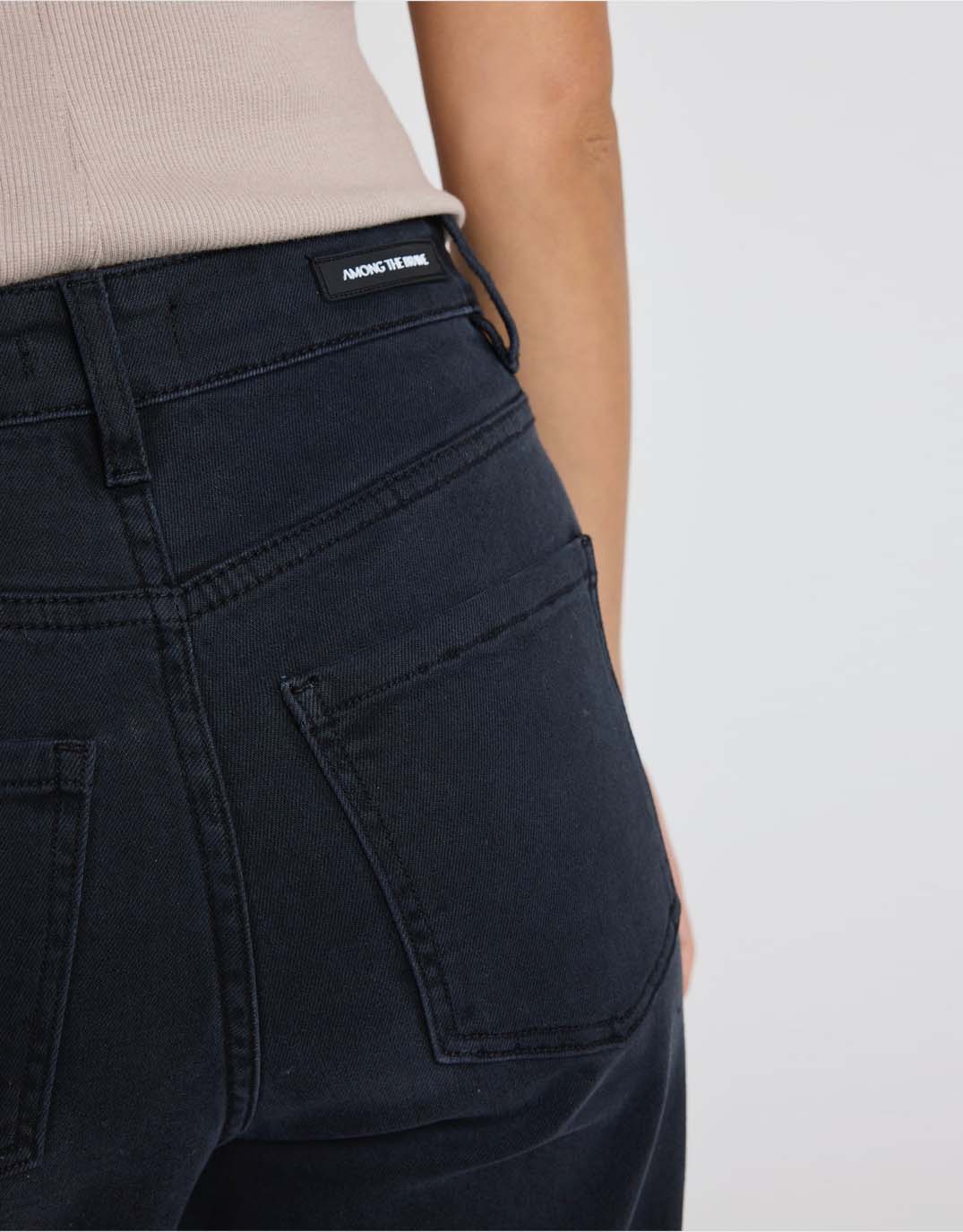 Among the Brave Zoey High Rise Stretch Denim Jean (Black)