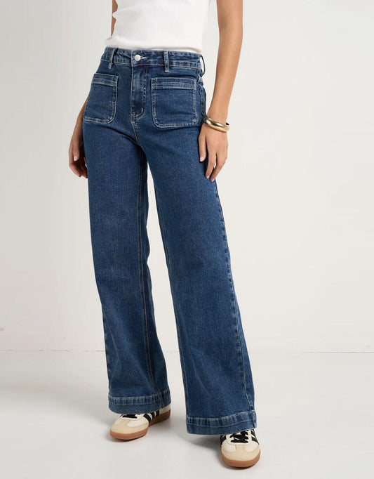 Image of Jeans. Productname: Zoey High Rise Stretch Denim Jean - in Mineral Blue colour by brand - Among the Brave