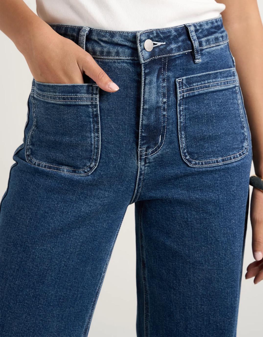 Among the Brave Zoey High Rise Stretch Denim Jean (Mineral Blue)