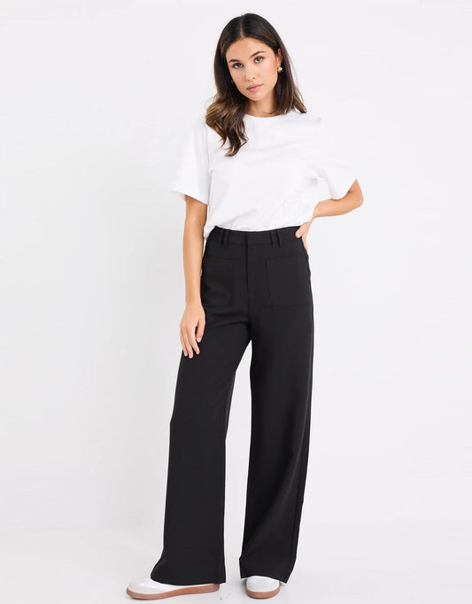 Zoey Tailored Wide Leg Pants - (Black)