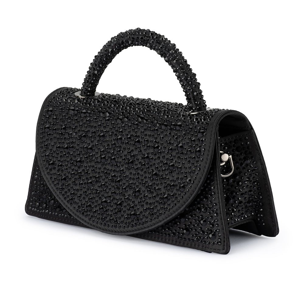Olga Berg ANNA Hotfix Top Handle Bag (Black)