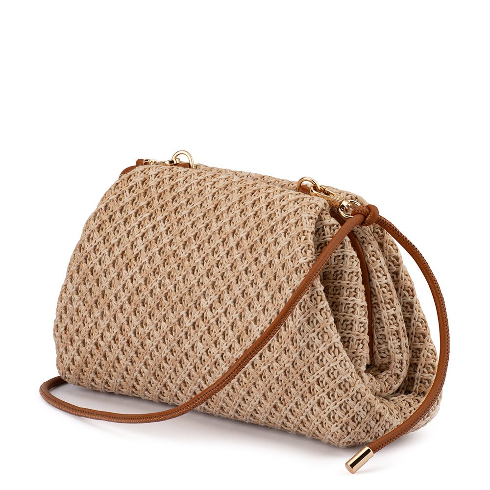 Olga Berg ANNA Woven Clutch (Natural)