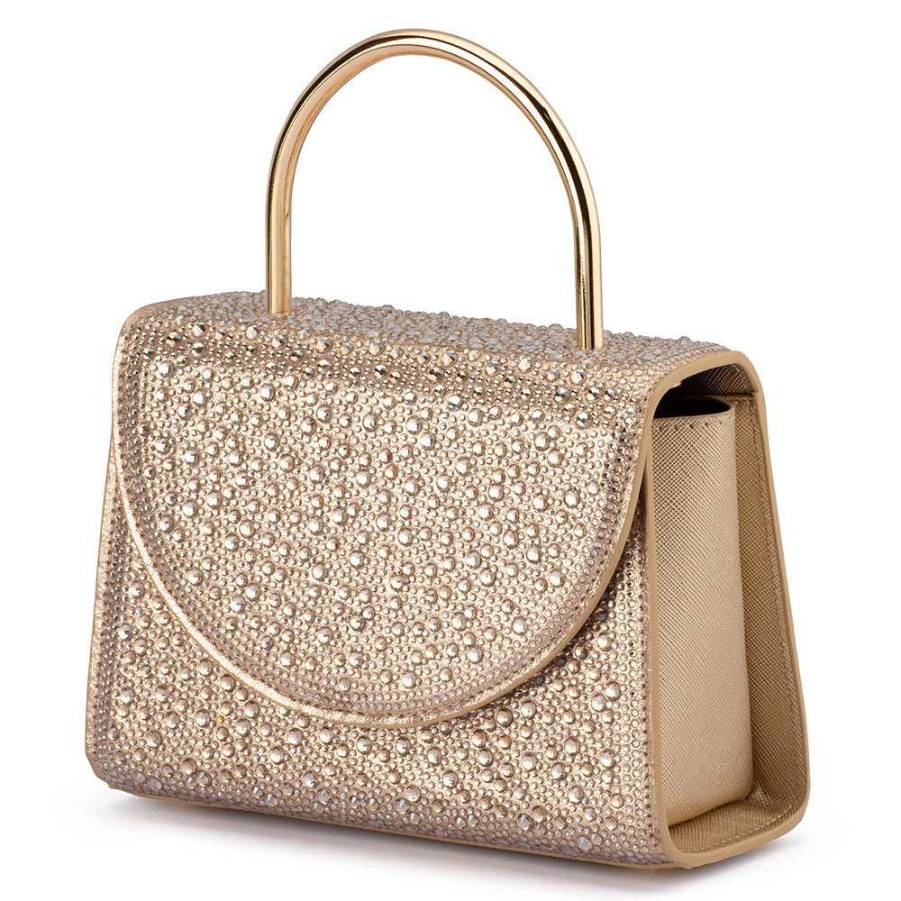 Olga Berg ANNABEL Crystal Top Handle (Champagne)