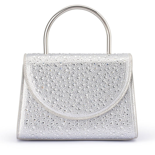 Olga Berg ANNABEL Crystal Top Handle (Silver)