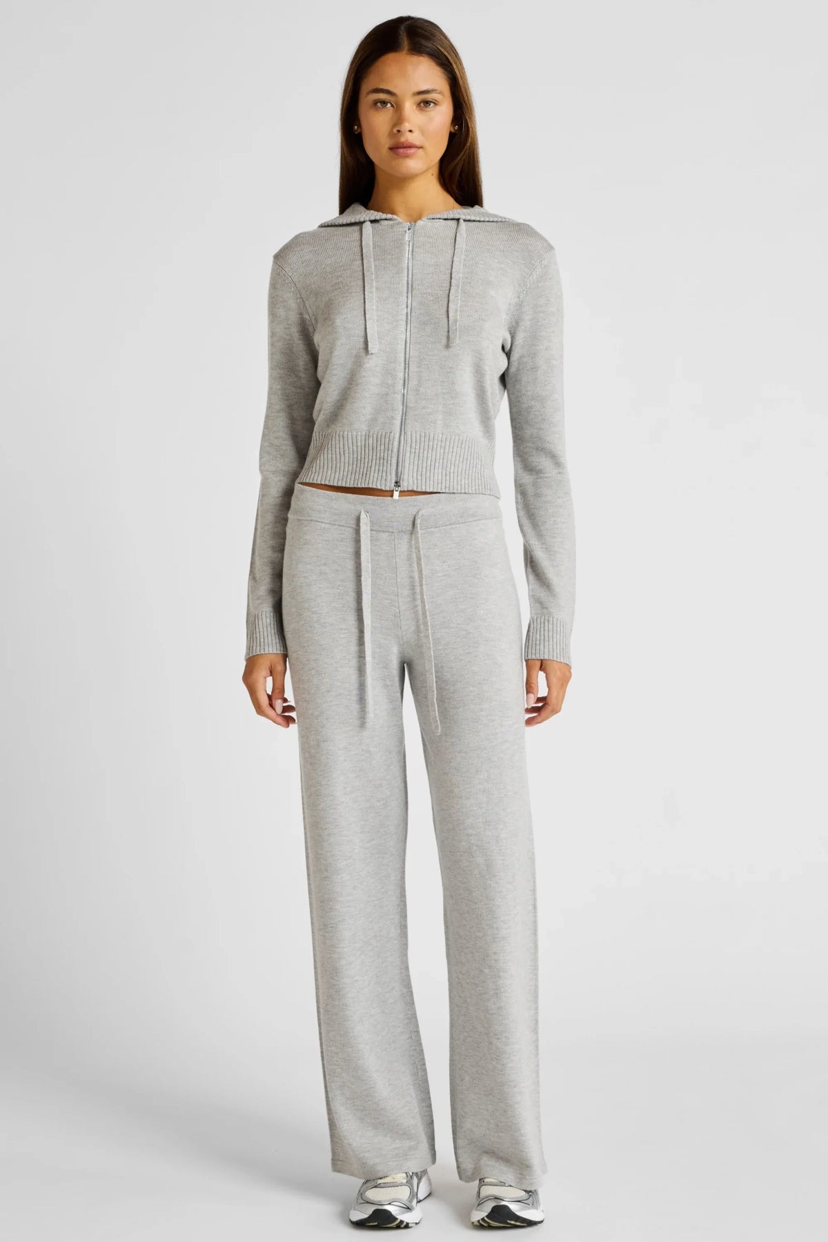 Wide Leg Knit Pant (Grey)