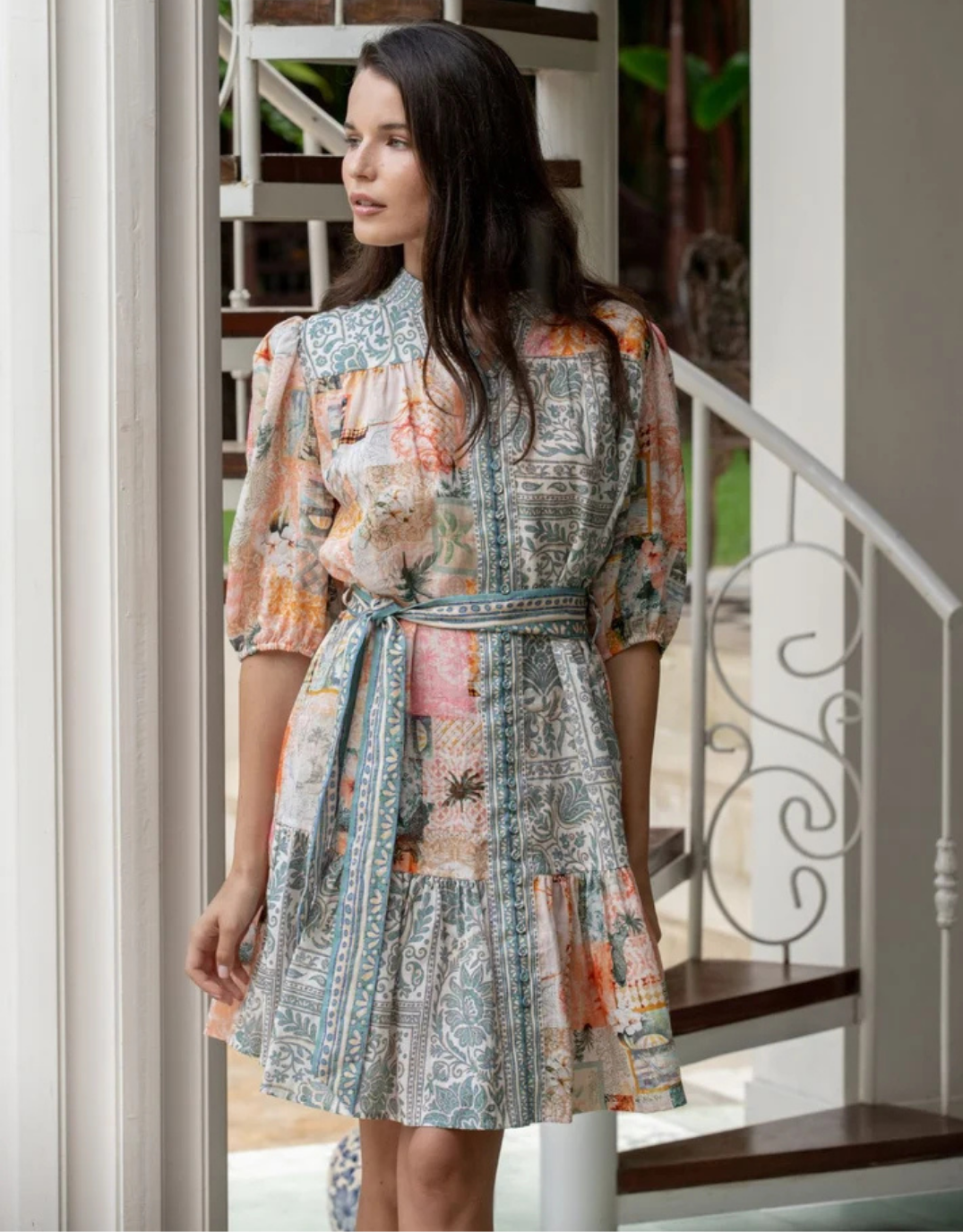 Image of Dresses. Product name - Aria Mini Dress Multi in Multi colour by brand - Kachel
