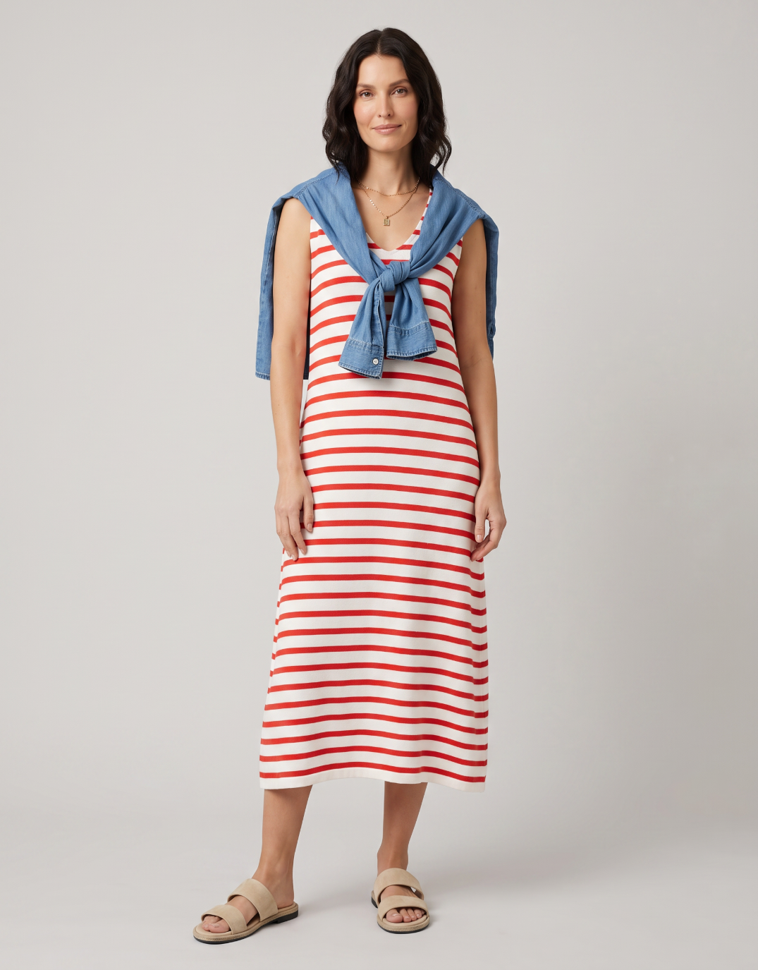 Foxwood Aspen Stripe Dress (Red)