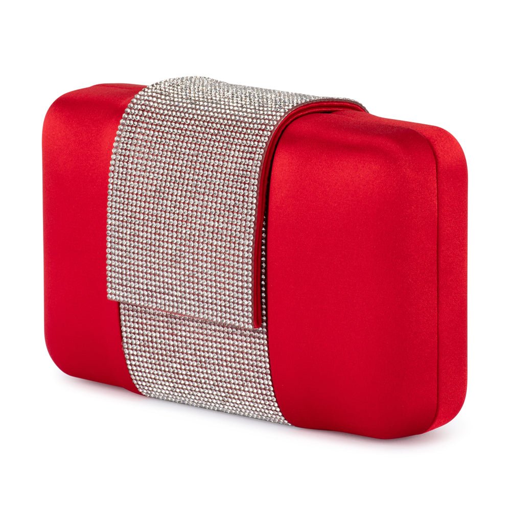 Olga Berg AUBREY Crystal Trim Clutch (Red)