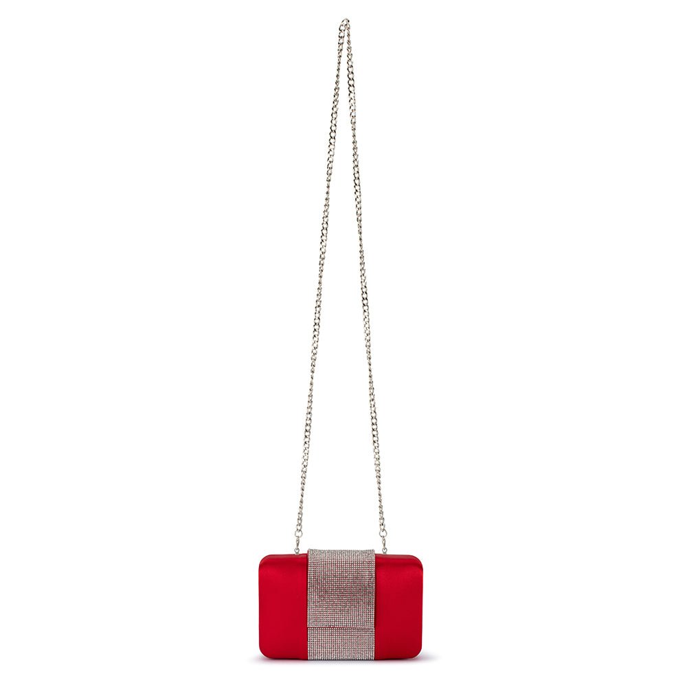 Olga Berg AUBREY Crystal Trim Clutch (Red)