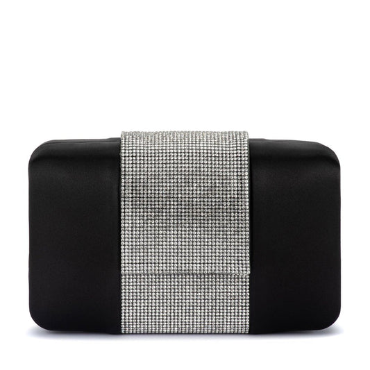 Image of Bags. Productname: AUBREY Crystal Trim Clutch in Black colour by brand - Olga Berg