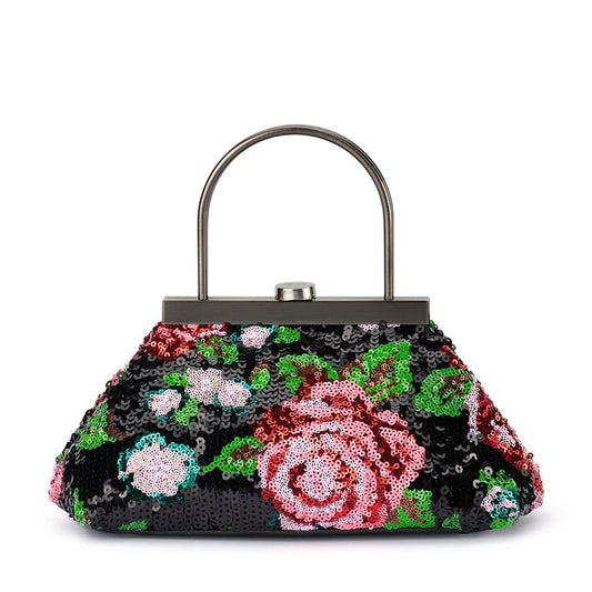 Olga Berg AUDREY Sequin Top Handle (Black)