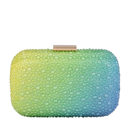 Image of Bags. Productname: AURORA Hotfix Ombre Clutch in Marine colour by brand - Olga Berg