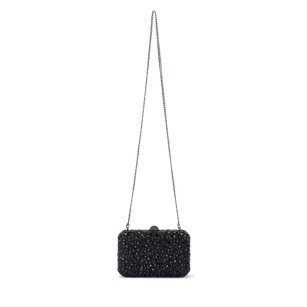 Olga Berg AVIVA Crystal Clutch (Black)