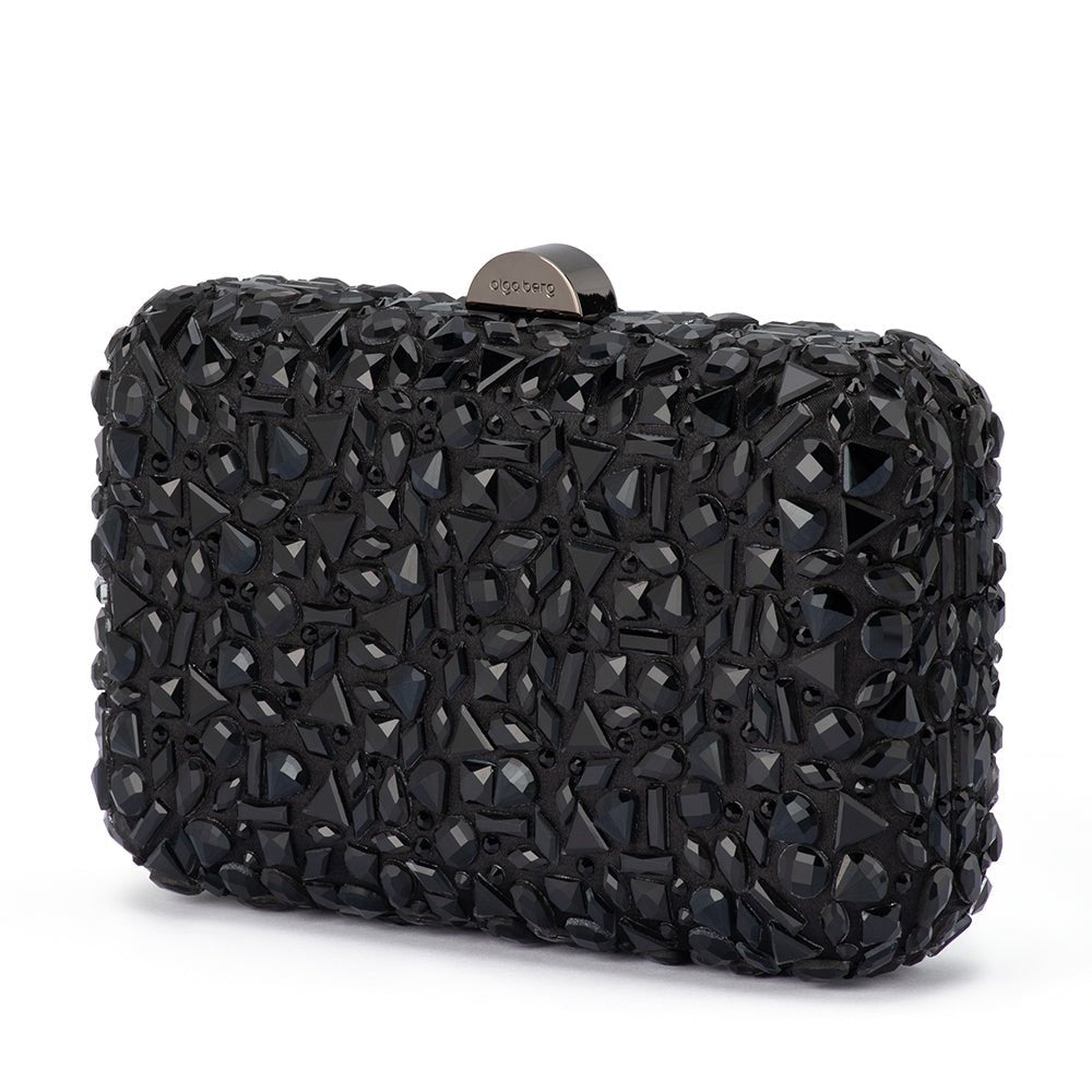 Olga Berg AVIVA Crystal Clutch (Black)