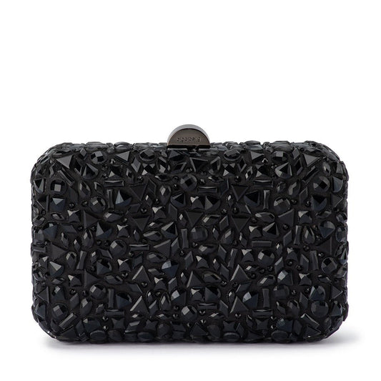 Olga Berg AVIVA Crystal Clutch (Black)