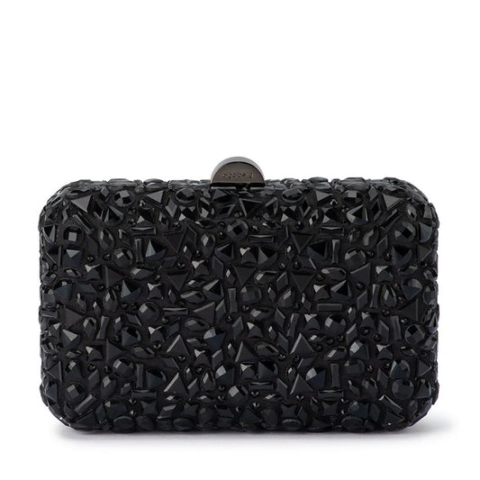 Olga Berg AVIVA Crystal Clutch (Black)