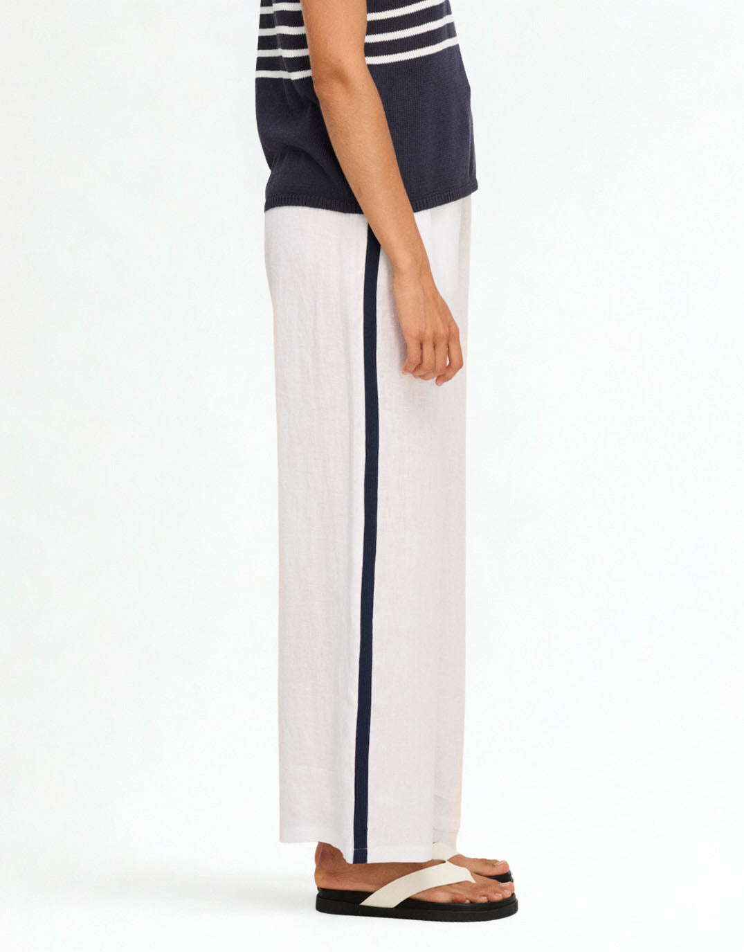 Little Lies Monaco Pants (White/Navy)